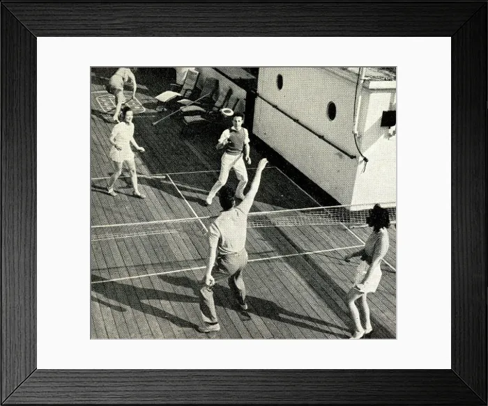 Framed Print : Deck Sports, Cunard White Star, First Class Framed Print : Deck Sports, Cunard White Star, First Class