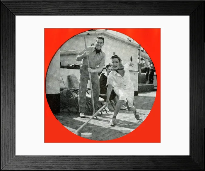 Framed Print : Deck Sports, Cunard White Star, Tourist Class Framed Print : Deck Sports, Cunard White Star, Tourist Class