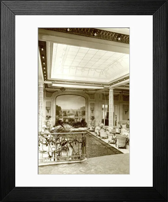 Framed Print : RMS Berengaria, Palm Court Framed Print : RMS Berengaria, Palm Court