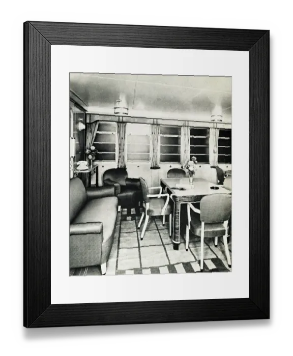 Framed Print : RMS Caronia, Sitting Room of Suite Framed Print : RMS Caronia, Sitting Room of Suite