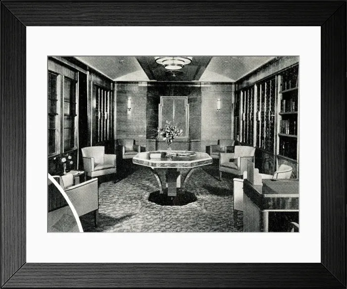 Framed Print : RMS Mauretania, Library Framed Print : RMS Mauretania, Library