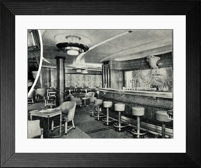 Framed Print : RMS Mauretania, Observation Lounge and Cocktail Bar Framed Print : RMS Mauretania, Observation Lounge and Cocktail Bar