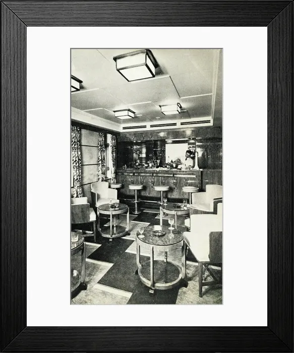 Framed Print : RMS Parthia, Cocktail Bar Framed Print : RMS Parthia, Cocktail Bar
