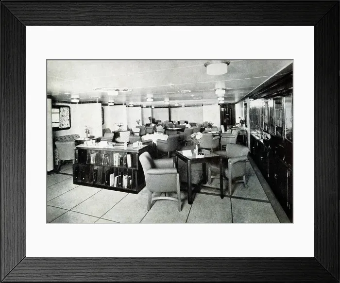 Framed Print : RMS Queen Elizabeth, Lounge Framed Print : RMS Queen Elizabeth, Lounge