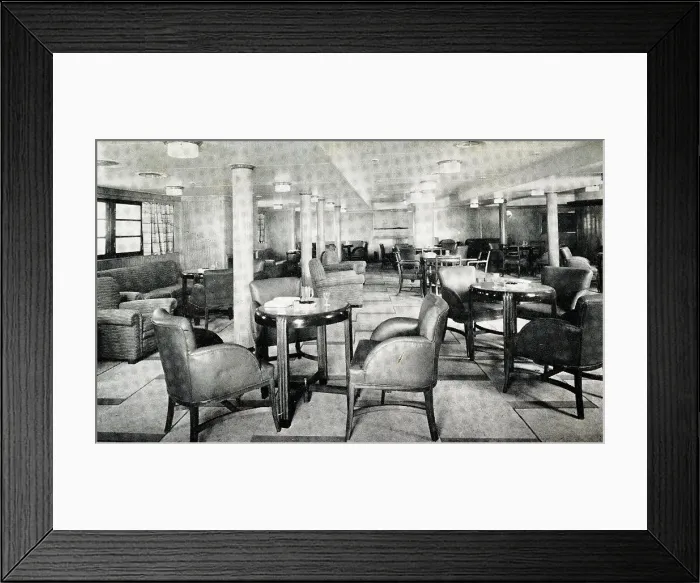 Framed Print : RMS Queen Elizabeth, Smoking Room