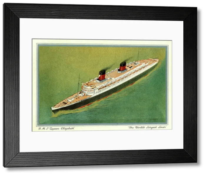 Framed Print : RMS Queen Elizabeth, the World's Largest Liner Framed Print : RMS Queen Elizabeth, the World's Largest Liner