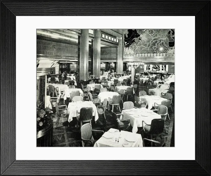 Framed Print : RMS Queen Mary, Restaurant Framed Print : RMS Queen Mary, Restaurant
