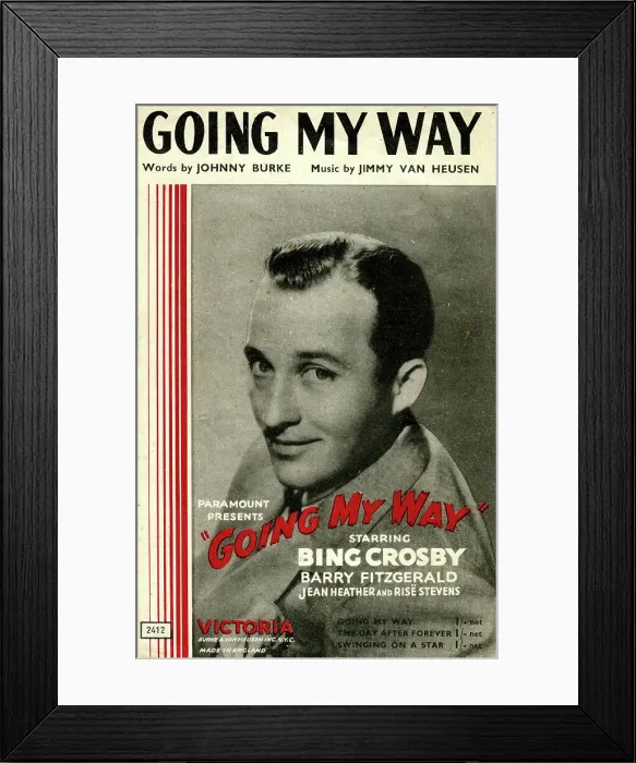 Framed Print : Music cover, Going My Way, Bing Crosby Framed Print : Music cover, Going My Way, Bing Crosby