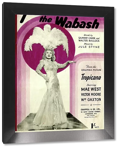 Music cover, Thinkin about the Wabash, Mae West