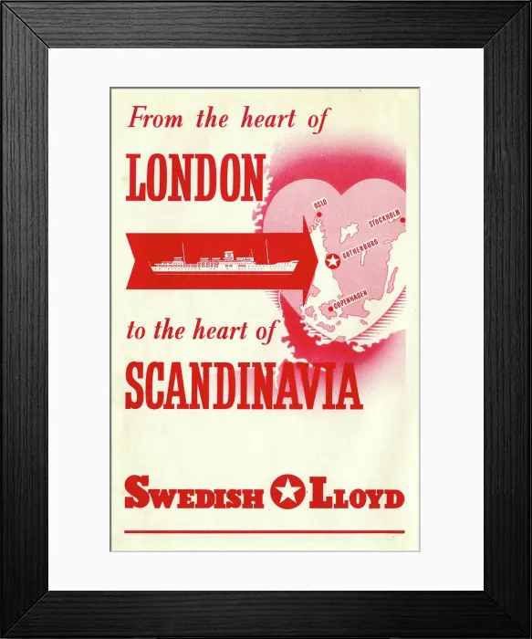 Framed Print : Advert, Swedish Lloyd Cruise Ships Framed Print : Advert, Swedish Lloyd Cruise Ships