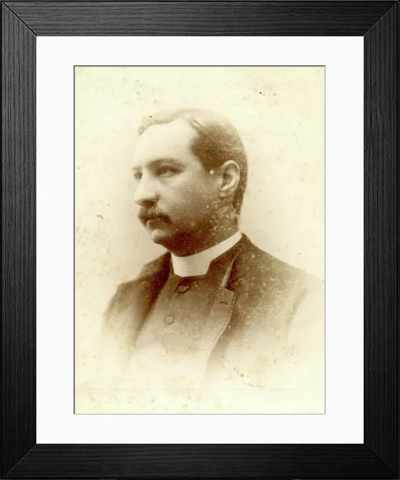 Framed Print : Clergyman in cabinet photograph Framed Print : Clergyman in cabinet photograph
