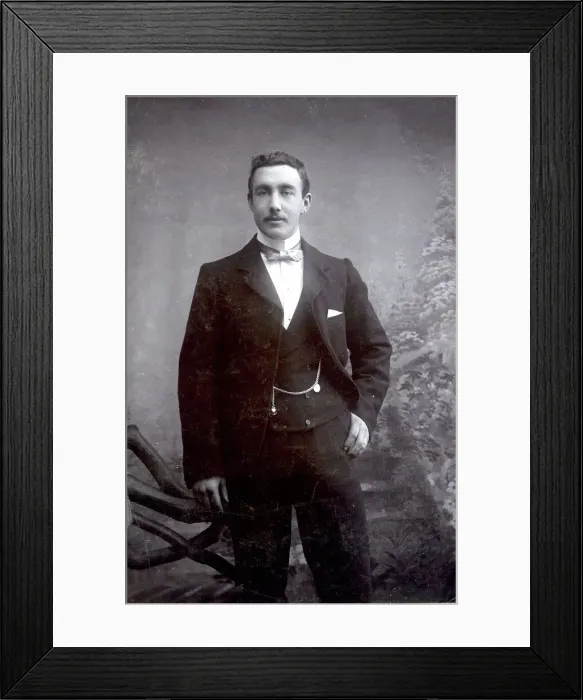 Framed Print : Smart young man in cabinet photograph Framed Print : Smart young man in cabinet photograph