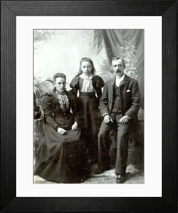 Framed Print : Family group in cabinet photograph Framed Print : Family group in cabinet photograph