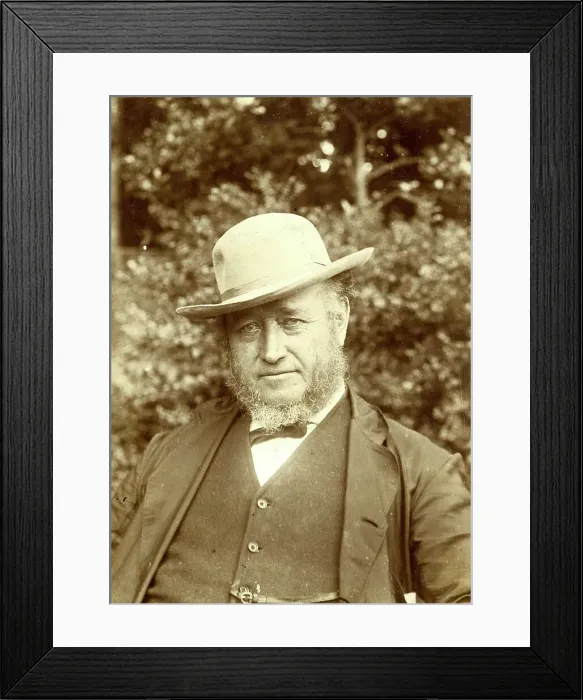 Framed Print : Middle aged man in cabinet photograph Framed Print : Middle aged man in cabinet photograph