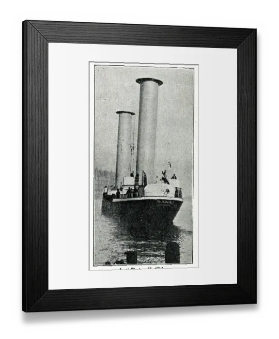Framed Print : Rotor ship, designed by Flettner, German engineer Framed Print : Rotor ship, designed by Flettner, German engineer