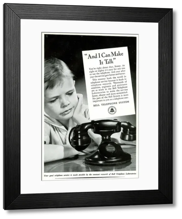 Framed Print : Advert, Bell Telephone System, USA Framed Print : Advert, Bell Telephone System, USA