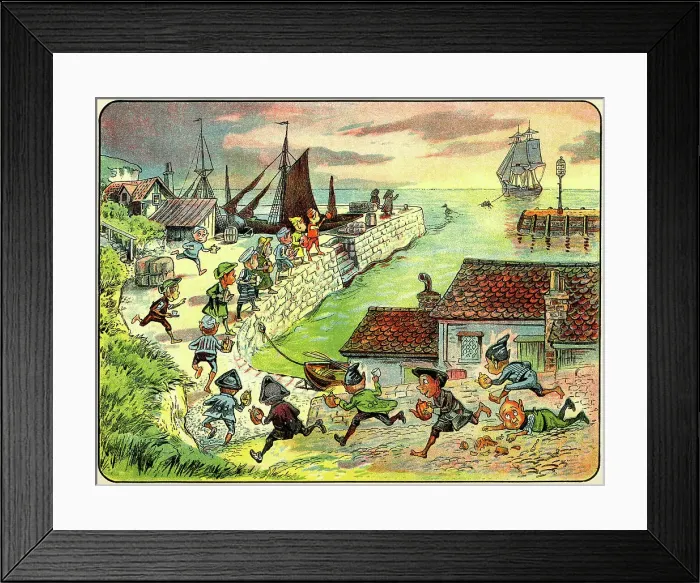 Framed Print : Brownies at the Harbour to Greet Tea Clipper Sea Maiden Framed Print : Brownies at the Harbour to Greet Tea Clipper Sea Maiden