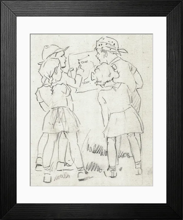 Framed Print : Children looking at Treasure Hunt Map Framed Print : Children looking at Treasure Hunt Map