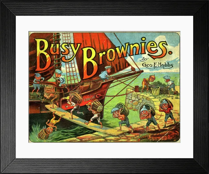 Framed Print : Cover design, Busy Brownies by George E Hobbs Framed Print : Cover design, Busy Brownies by George E Hobbs