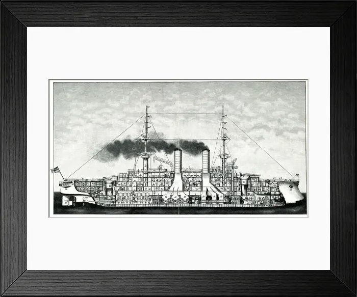 Framed Print : German pre-dreadnought battleship, SMS Zahringen Framed Print : German pre-dreadnought battleship, SMS Zahringen