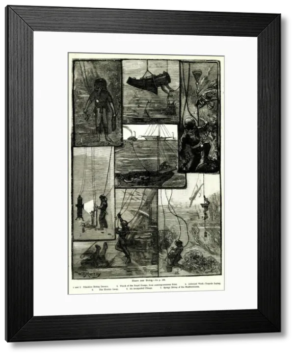 Framed Print : Divers and Diving Framed Print : Divers and Diving