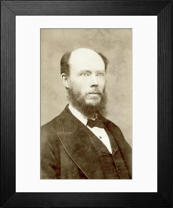 Framed Print : Studio portrait of a man on a carte de visite Framed Print : Studio portrait of a man on a carte de visite