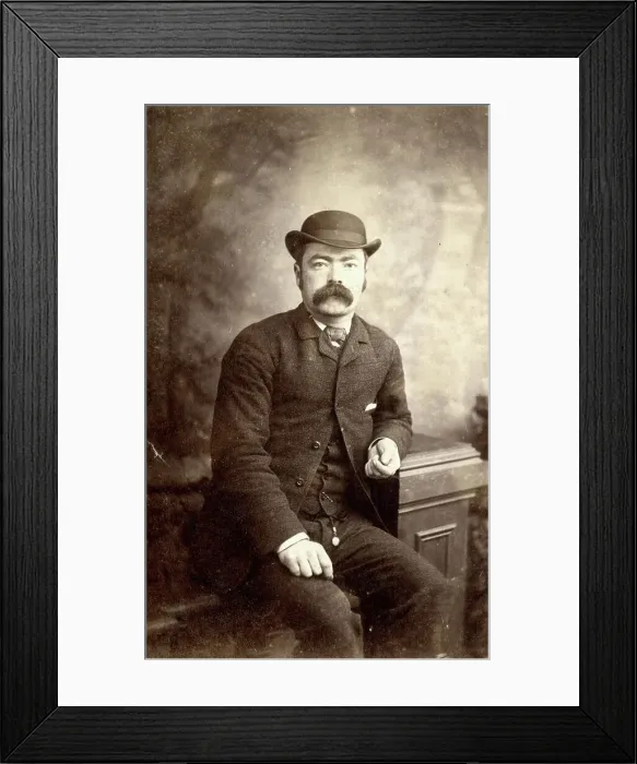 Framed Print : Studio portrait of a man on a carte de visite Framed Print : Studio portrait of a man on a carte de visite
