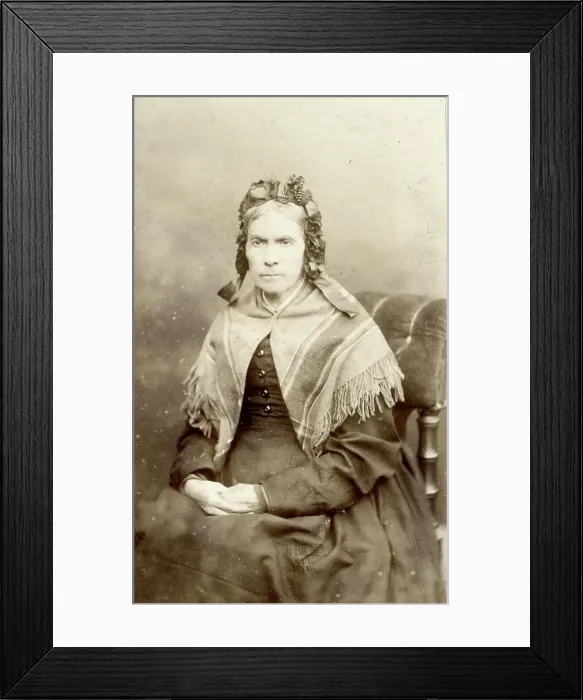 Framed Print : Studio portrait of a woman on a carte de visite Framed Print : Studio portrait of a woman on a carte de visite