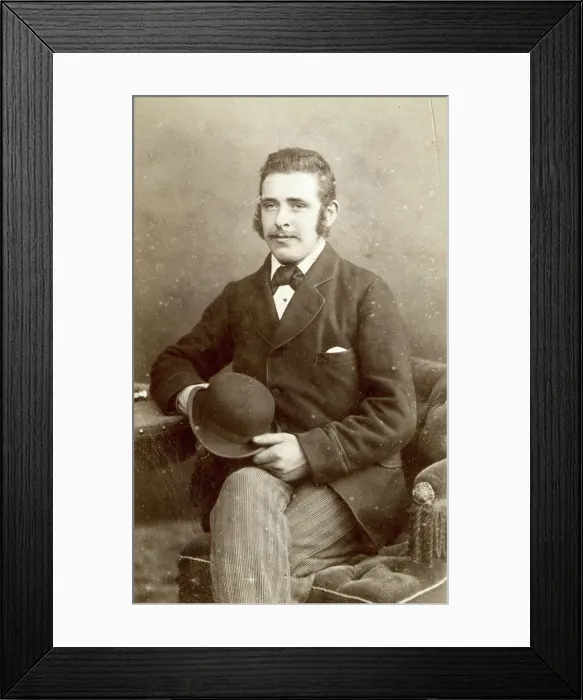 Framed Print : Studio portrait of a man on a carte de visite Framed Print : Studio portrait of a man on a carte de visite