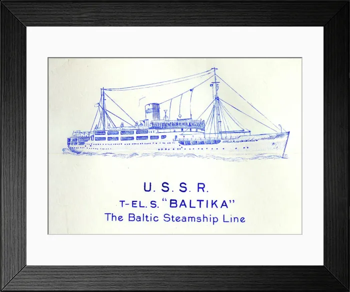 Framed Print : USSR T-ELs Baltika, The Baltic Steamship Line Framed Print : USSR T-ELs Baltika, The Baltic Steamship Line