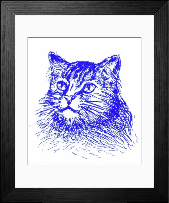 Framed Print : Cat's head - 1950s printer's block Framed Print : Cat's head - 1950s printer's block