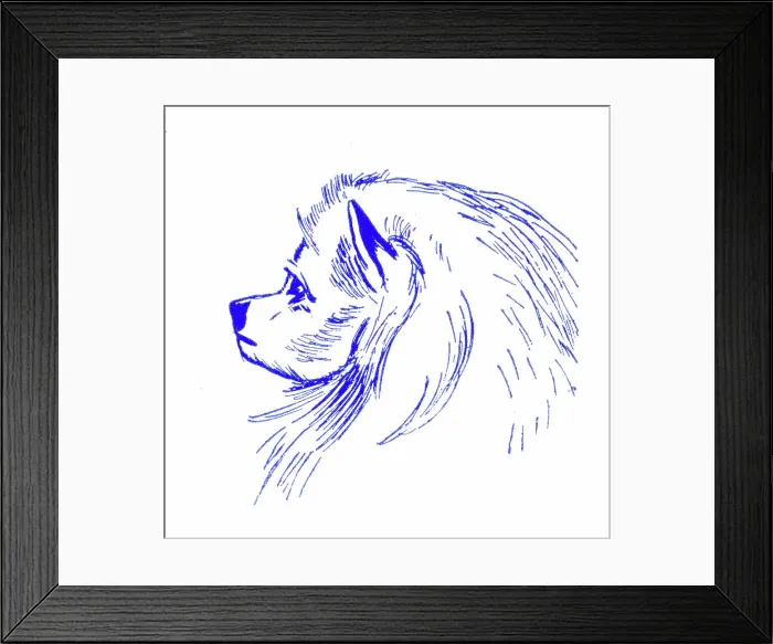 Framed Print : Dog in profile - 1950s printer's block Framed Print : Dog in profile - 1950s printer's block