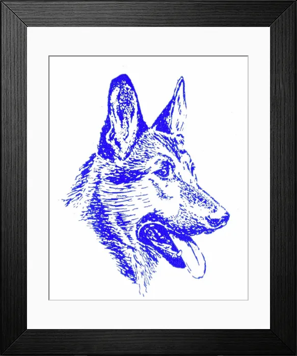 Framed Print : Alsatian dog's head - 1950s printer's block Framed Print : Alsatian dog's head - 1950s printer's block