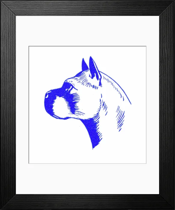 Framed Print : Dog's head in profile - 1950s printer's block Framed Print : Dog's head in profile - 1950s printer's block