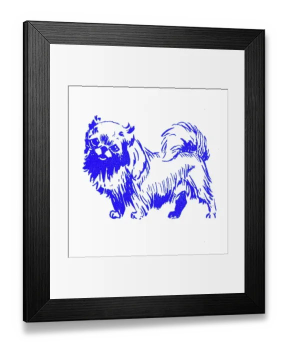 Framed Print : Pekingese dog - 1950s printer's block Framed Print : Pekingese dog - 1950s printer's block