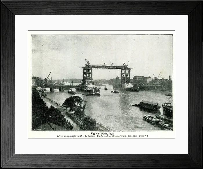 Framed Print : Tower Bridge under construction, June 1892 Framed Print : Tower Bridge under construction, June 1892