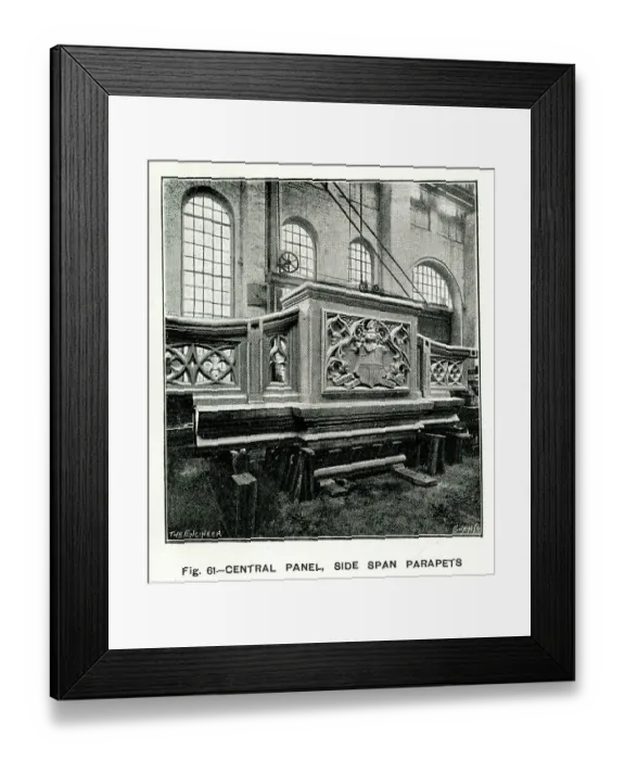 Framed Print : Tower Bridge, central panel, side span parapets Framed Print : Tower Bridge, central panel, side span parapets