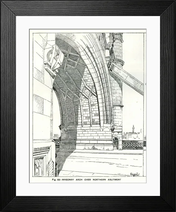 Framed Print : Tower Bridge, Masonry Arch over Northern Abutment Framed Print : Tower Bridge, Masonry Arch over Northern Abutment
