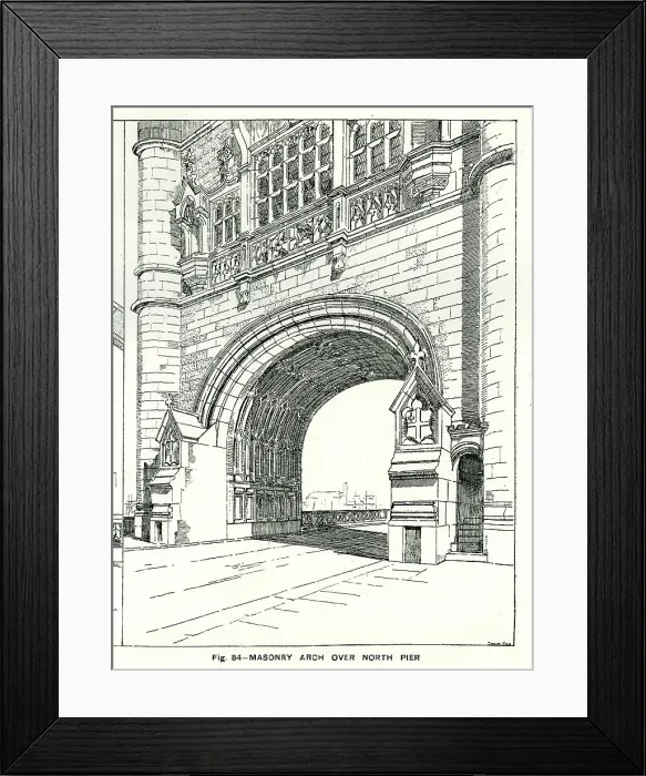 Framed Print : Tower Bridge, Masonry Arch over North Pier Framed Print : Tower Bridge, Masonry Arch over North Pier