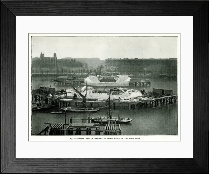 Framed Print : Tower Bridge, masonry of lower parts of river piers Framed Print : Tower Bridge, masonry of lower parts of river piers