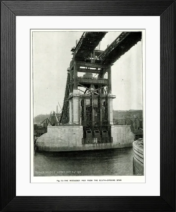 Framed Print : Tower Bridge, Middlesex Pier from south Framed Print : Tower Bridge, Middlesex Pier from south