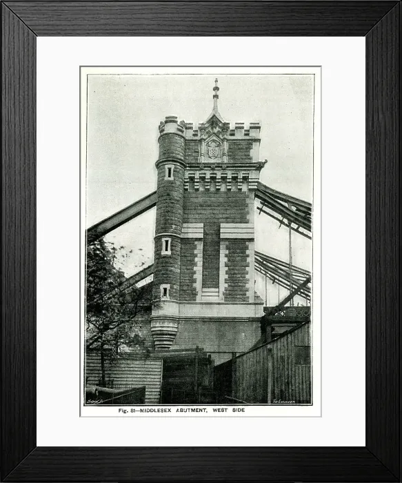 Framed Print : Tower Bridge, Middlesex Abutment, West Side Framed Print : Tower Bridge, Middlesex Abutment, West Side