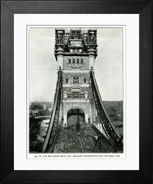 Framed Print : Tower Bridge, Southern Main Pier, masonry superstructure Framed Print : Tower Bridge, Southern Main Pier, masonry superstructure