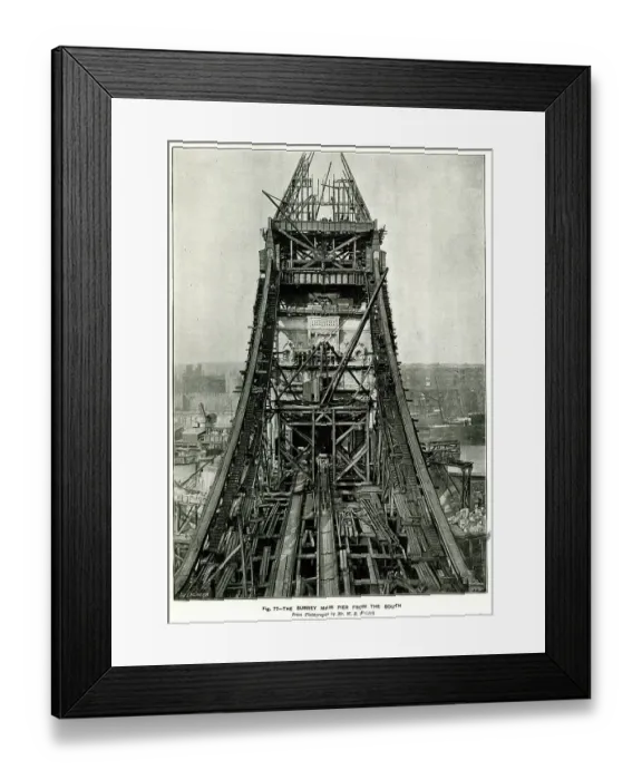Framed Print : Tower Bridge, Surrey Main Pier from the South Framed Print : Tower Bridge, Surrey Main Pier from the South