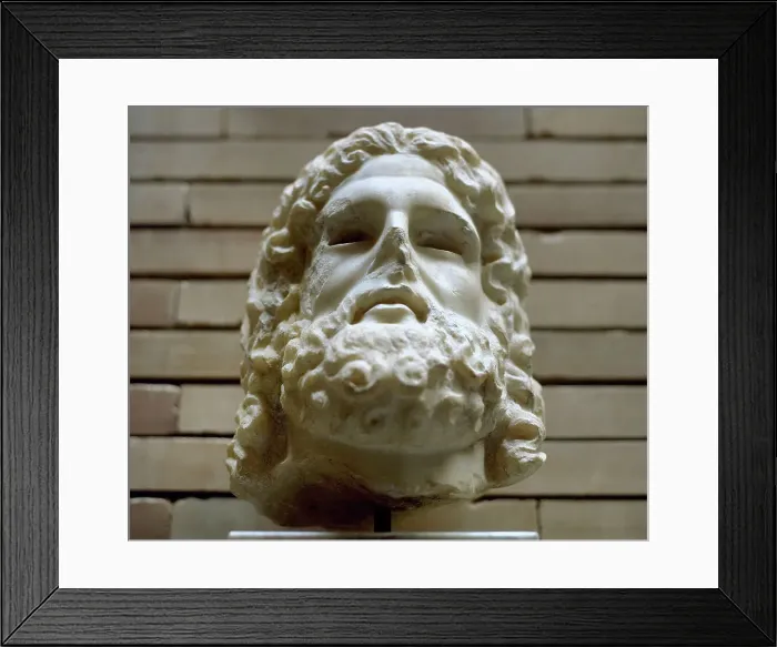 Framed Print : Roman head of God Serapis, 2nd century AD Framed Print : Roman head of God Serapis, 2nd century AD
