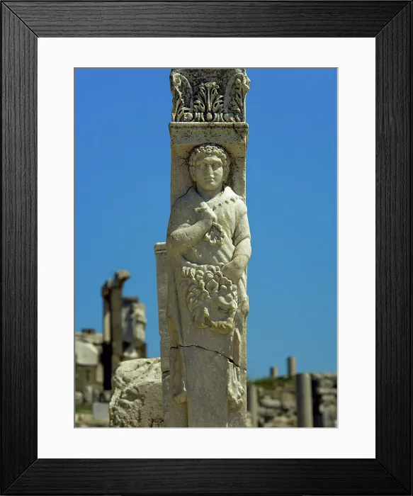 Framed Print : Bas-relief. 2nd century. Pillar at the Gate of Heracles Framed Print : Bas-relief. 2nd century. Pillar at the Gate of Heracles