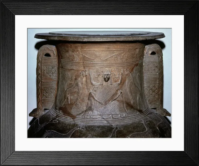 Framed Print : Cycladic relief. Pithos. Depiction of Potnia Theron Framed Print : Cycladic relief. Pithos. Depiction of Potnia Theron