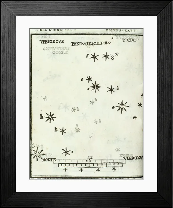 Framed Print : Alessandro Piccolomini (1508-1578). Leo constellation Framed Print : Alessandro Piccolomini (1508-1578). Leo constellation