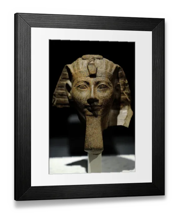 Framed Print : Head of a statue of queen Hatshepsut