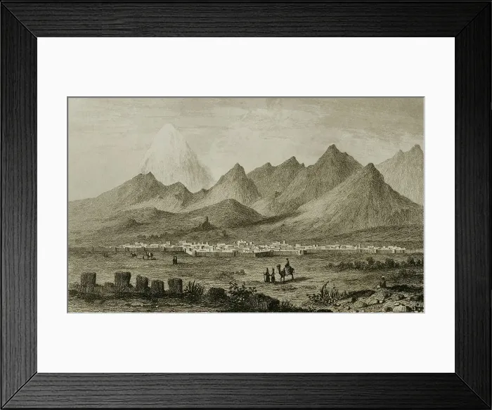 Framed Print : Persia, Tehran. Panoramic of the city and Elburz mountains Framed Print : Persia, Tehran. Panoramic of the city and Elburz mountains